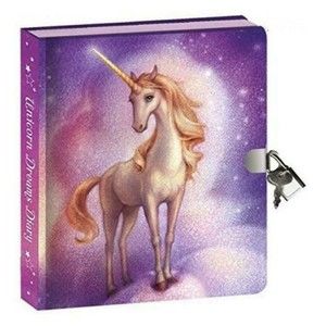 Lockable Diary - Unicorn Dreams Peaceable kingdom & Invisible Ink Pen Br…